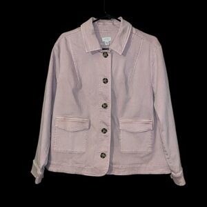 NWT J Jill XL petite jacket pink denim jacket office preppy spring coquette